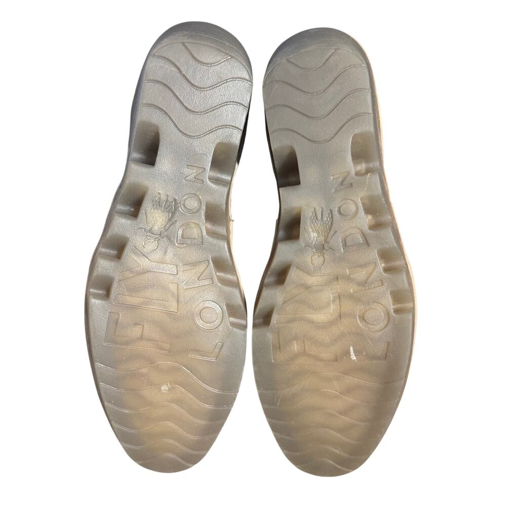 FLY  London Beige/Tan Suede Lace-Up Low Wedge Heels: Size 9 / 40 - Picture 6 of 9
